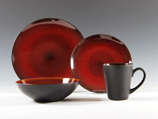 16pc stoneware reactive glaze two tone-HS15011