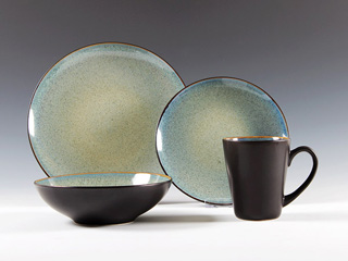 16pc stoneware reactive glaze two tone-HS15012